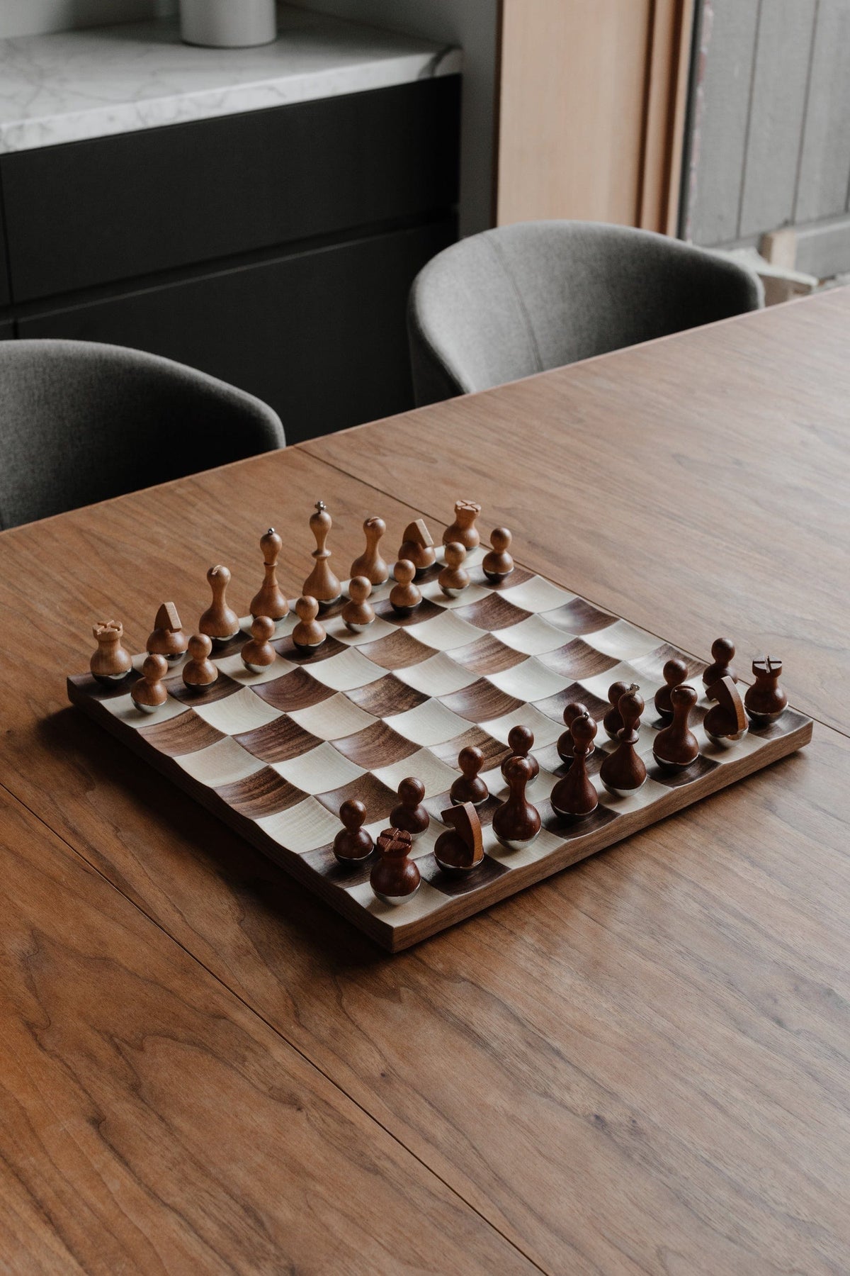 Umbra Chess Game Umbra Wobble Chess Set Walnut UMB377601656 (7398849183833)