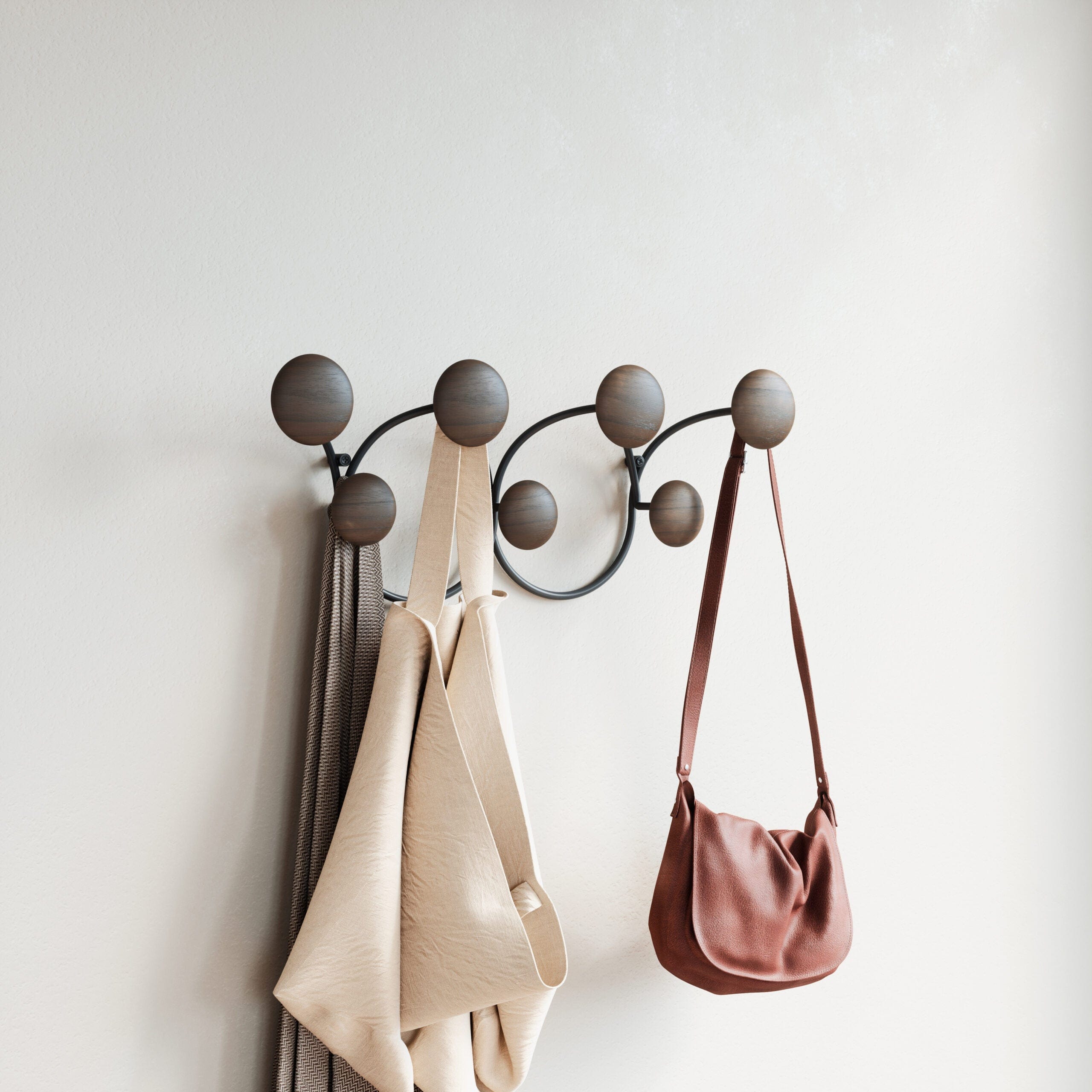 Umbra Dish Cloths Umbra Dotsy 7 Hook Black & Walnut UMB1018114048