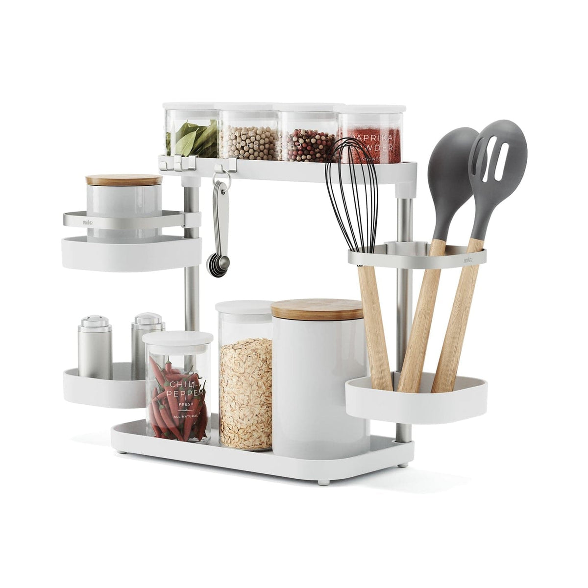 Umbra DISH RACK Umbra Holster Multi level Organiser White & Nickel UMB1017580670 (7399215956057)
