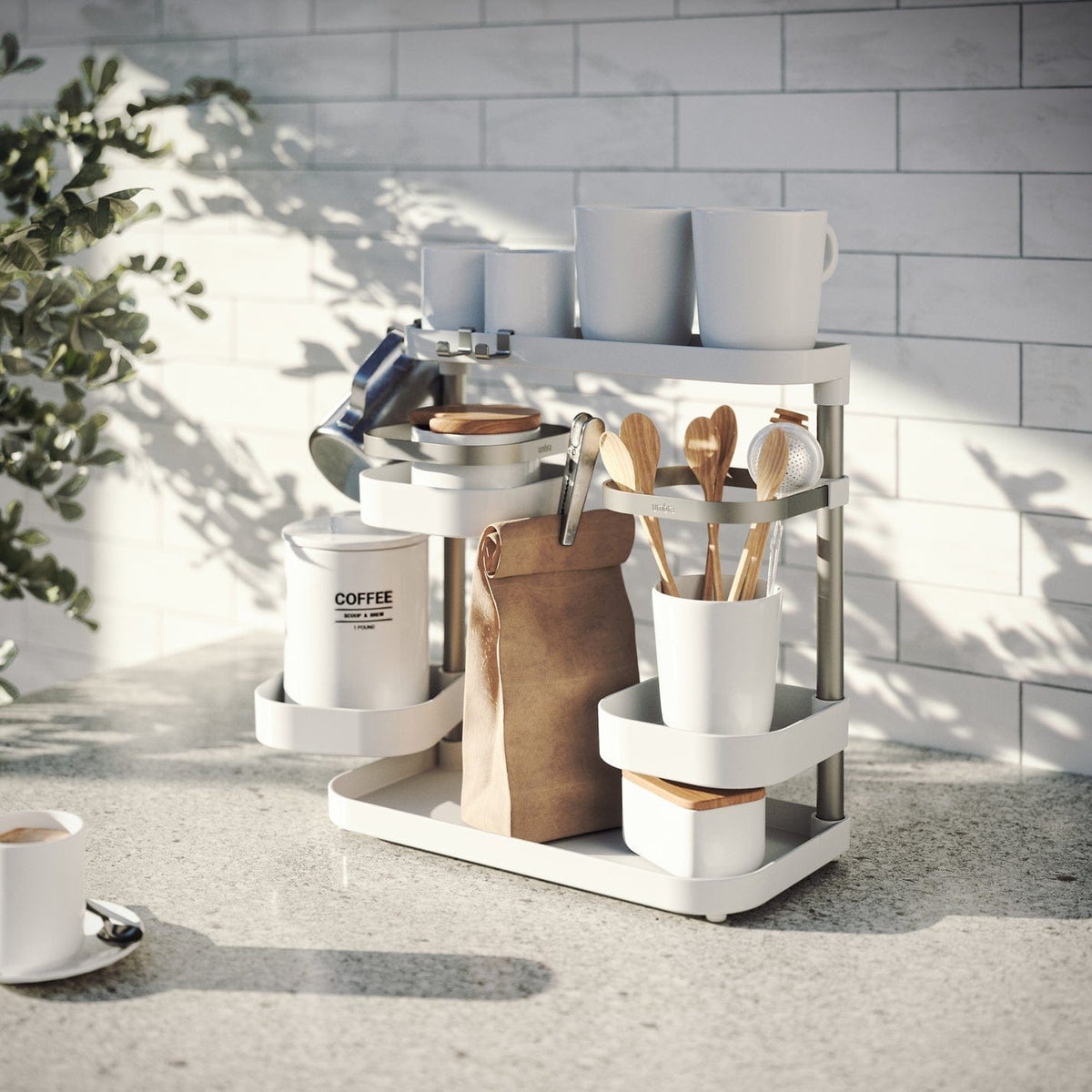 Umbra DISH RACK Umbra Holster Multi level Organiser White & Nickel UMB1017580670 (7399215956057)