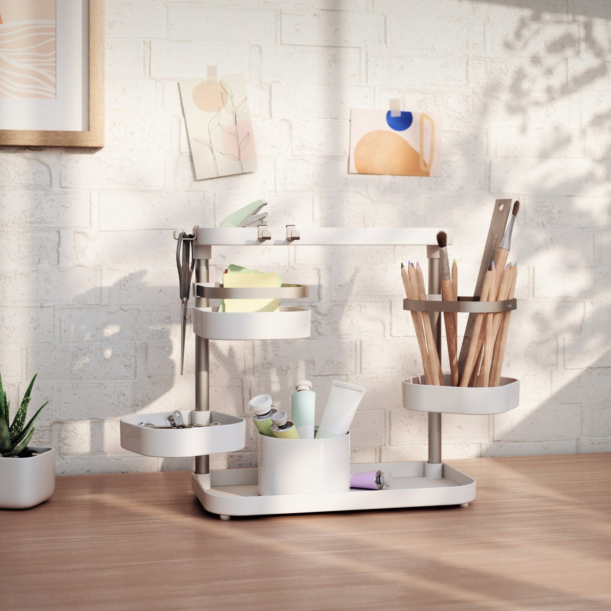 Umbra DISH RACK Umbra Holster Multi level Organiser White & Nickel UMB1017580670 (7399215956057)