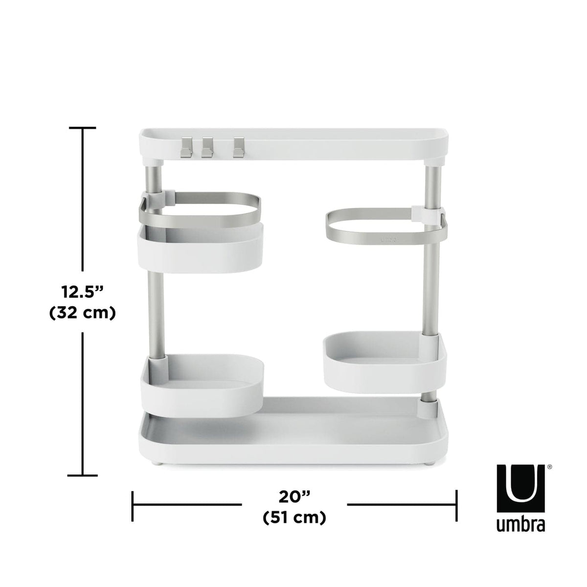Umbra DISH RACK Umbra Holster Multi level Organiser White & Nickel UMB1017580670 (7399215956057)