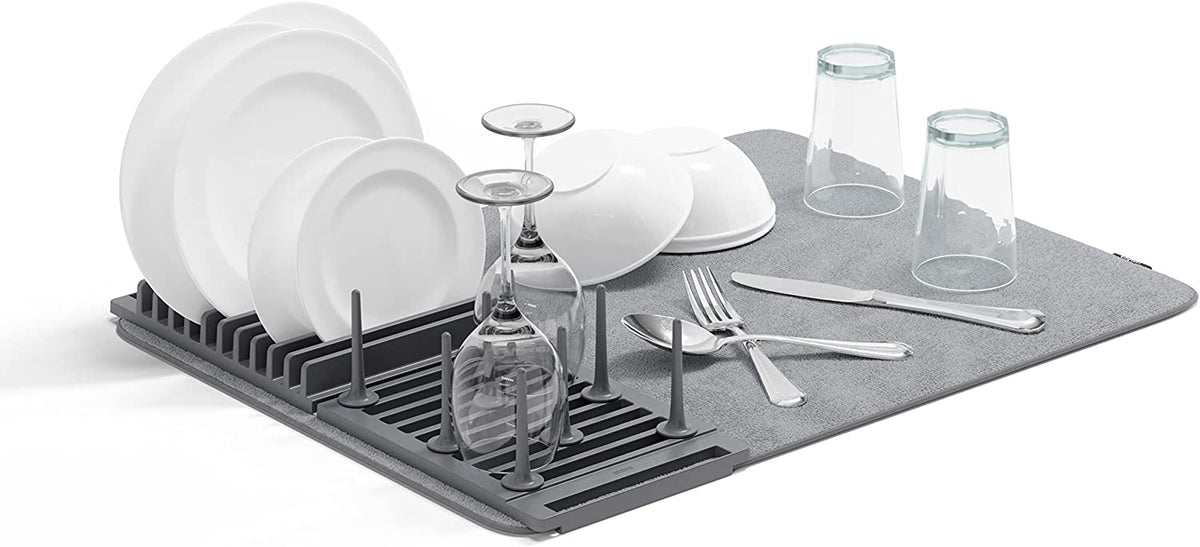 Umbra DISH RACK Umbra Udry Peg Drying Rack with Mat Charcoal UMB1018697149 (7399202488409)
