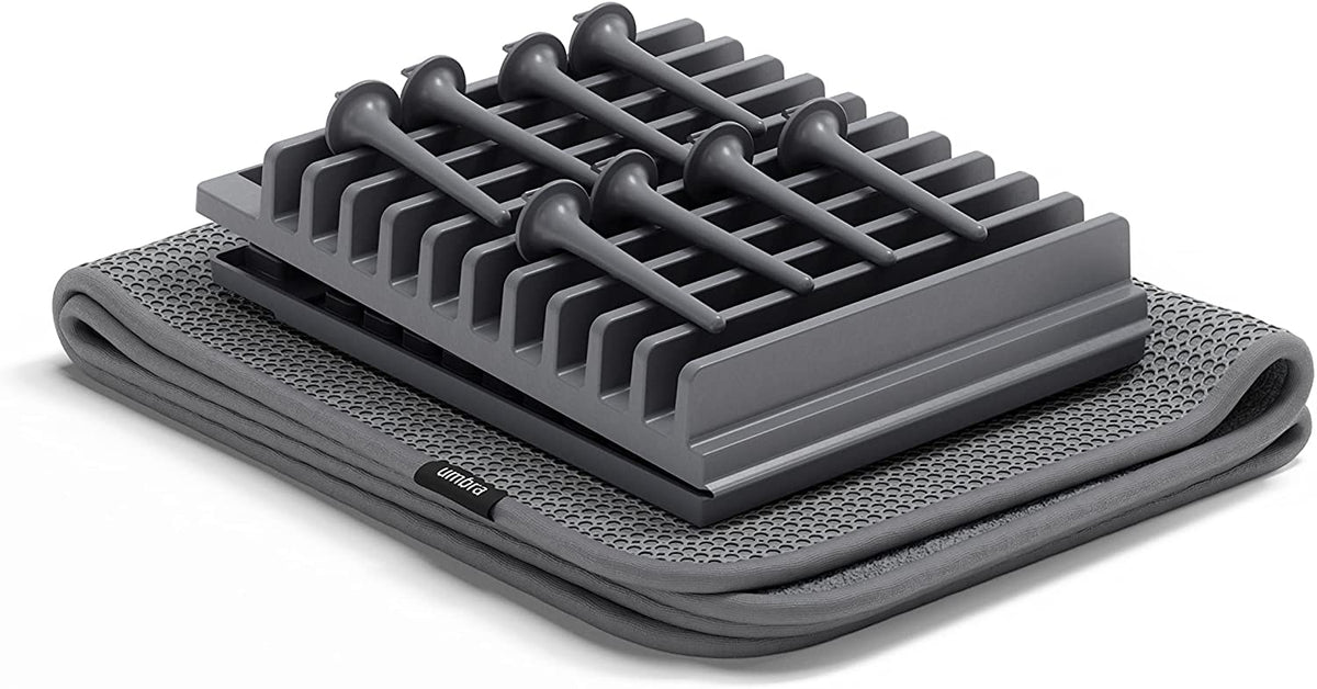 Umbra DISH RACK Umbra Udry Peg Drying Rack with Mat Charcoal UMB1018697149 (7399202488409)
