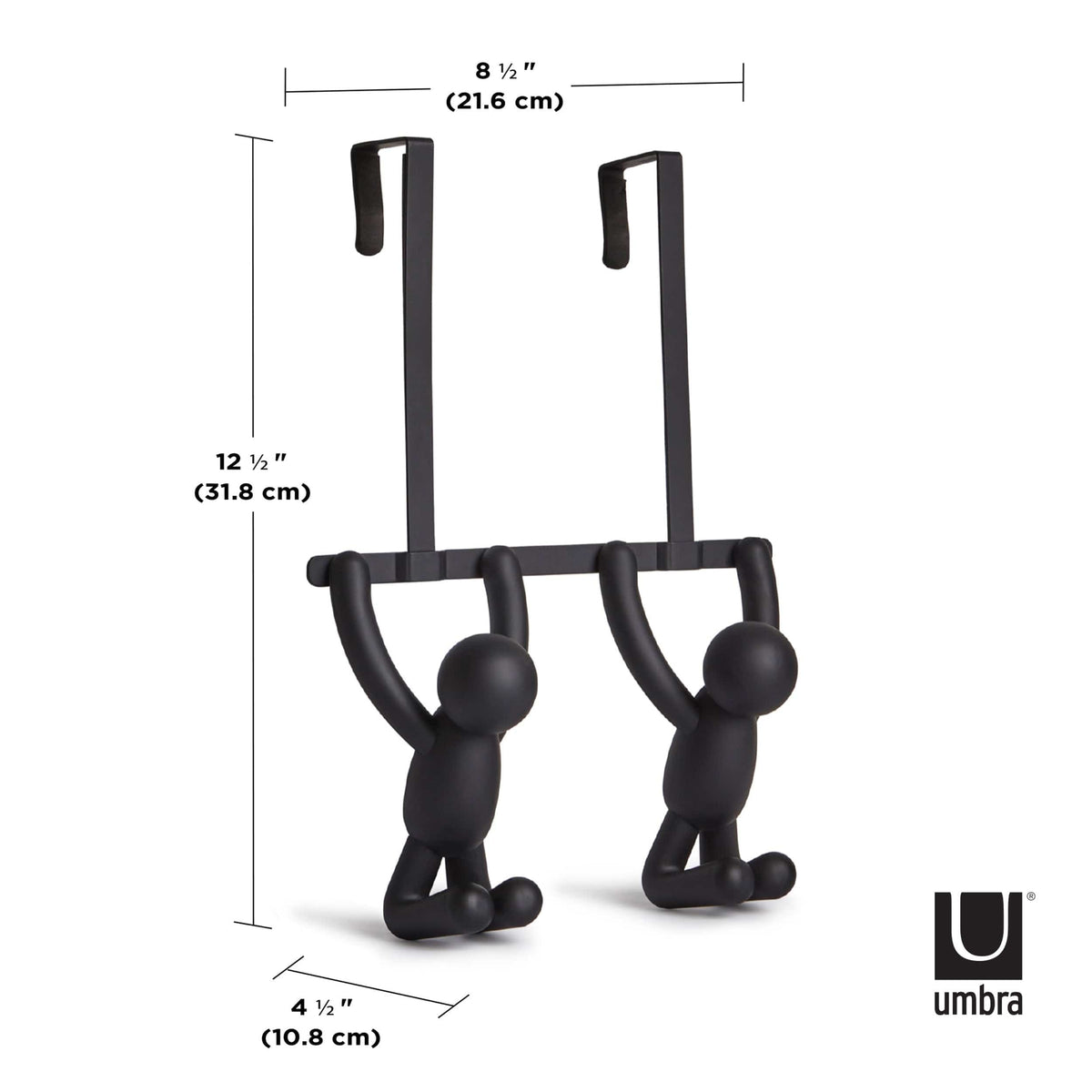 Umbra Flip Hook Umbra Buddy Hooks Double Over The Door Black UMB1004260040 (7398671679577)