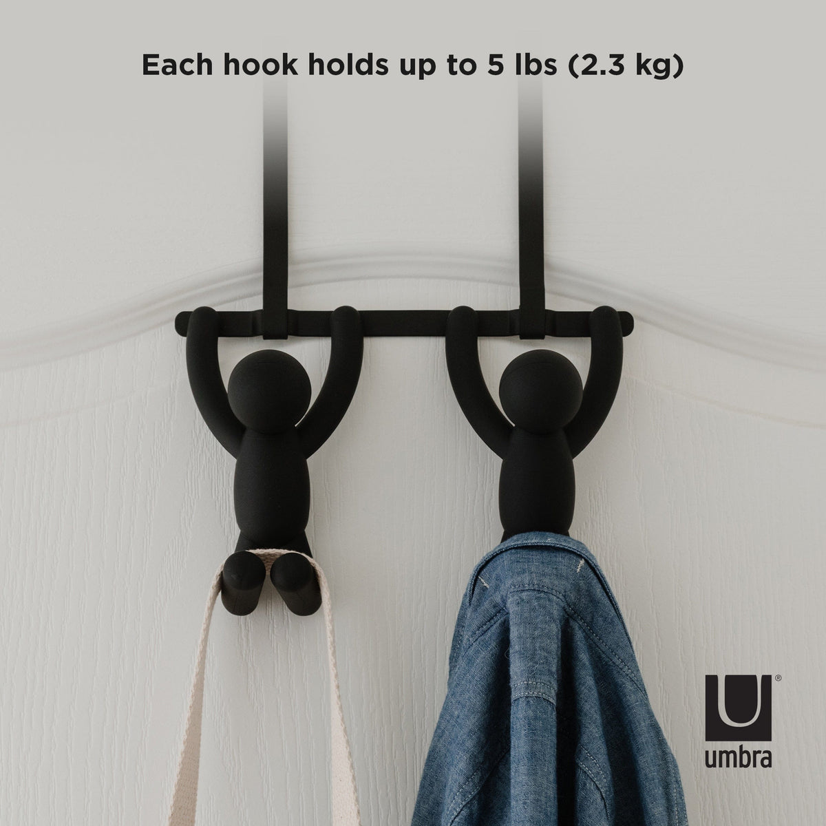 Umbra Flip Hook Umbra Buddy Hooks Double Over The Door Black UMB1004260040 (7398671679577)