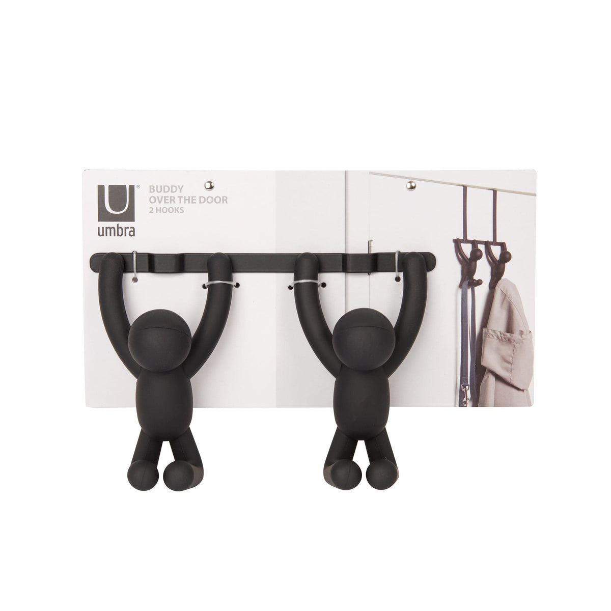 Umbra Flip Hook Umbra Buddy Hooks Double Over The Door Black UMB1004260040 (7398671679577)