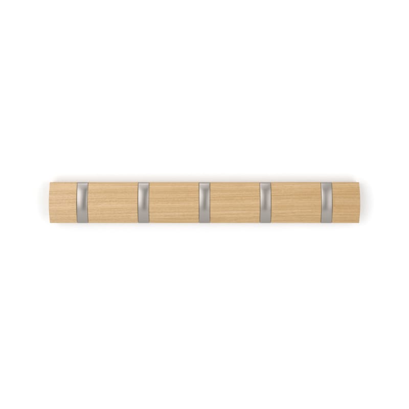 Umbra Flip Hook Umbra Flip Mounted Coat Rack 5 Wall Hook Natural-Nickel UMB318850390