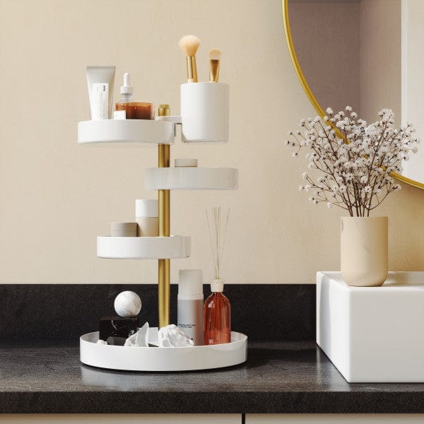 Umbra Flip Hook Umbra Pirouette Organizer White & Brass UMB1015097524 (7398855802969)
