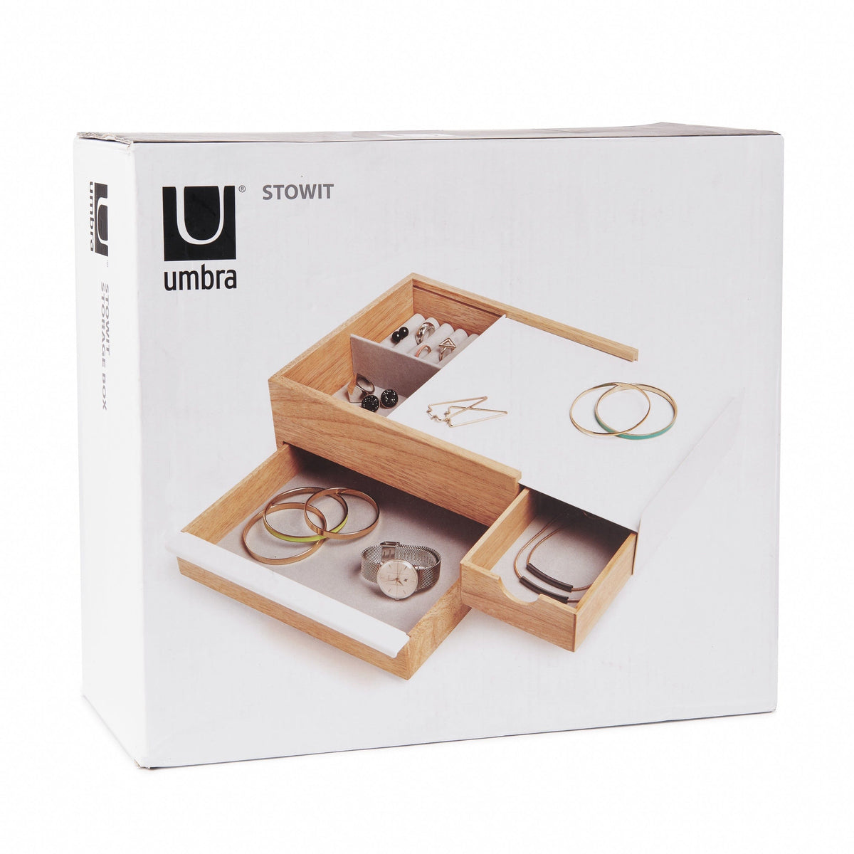 Umbra Flip Hook Umbra Stowit Jewelry Box White And Natural UMB290245668 (7398860980313)