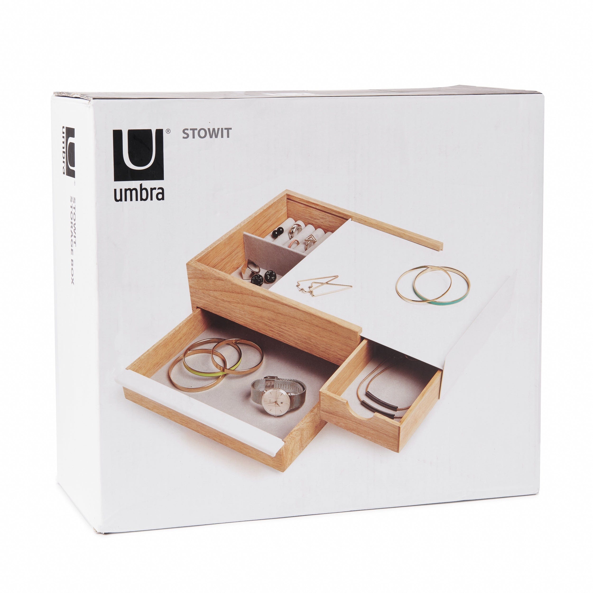 Umbra Flip Hook Umbra Stowit Jewelry Box White And Natural UMB290245668 (7398860980313)