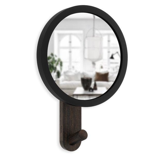 Umbra Mirror Umbra Hub Mirror Hook Single Black & Walnut UMB318410048