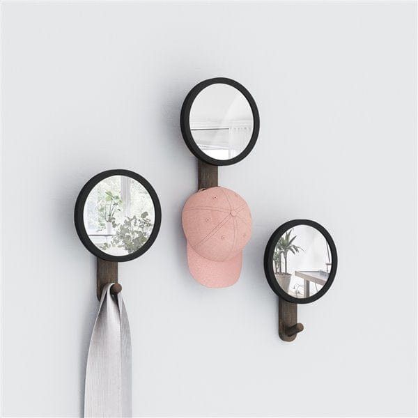 Umbra Mirror Umbra Hub Mirror Hook Single Black & Walnut UMB318410048