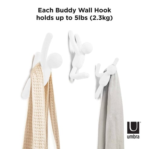 Umbra Paper Holder Umbra Buddy Hooks White Set of 3 UMB318165660