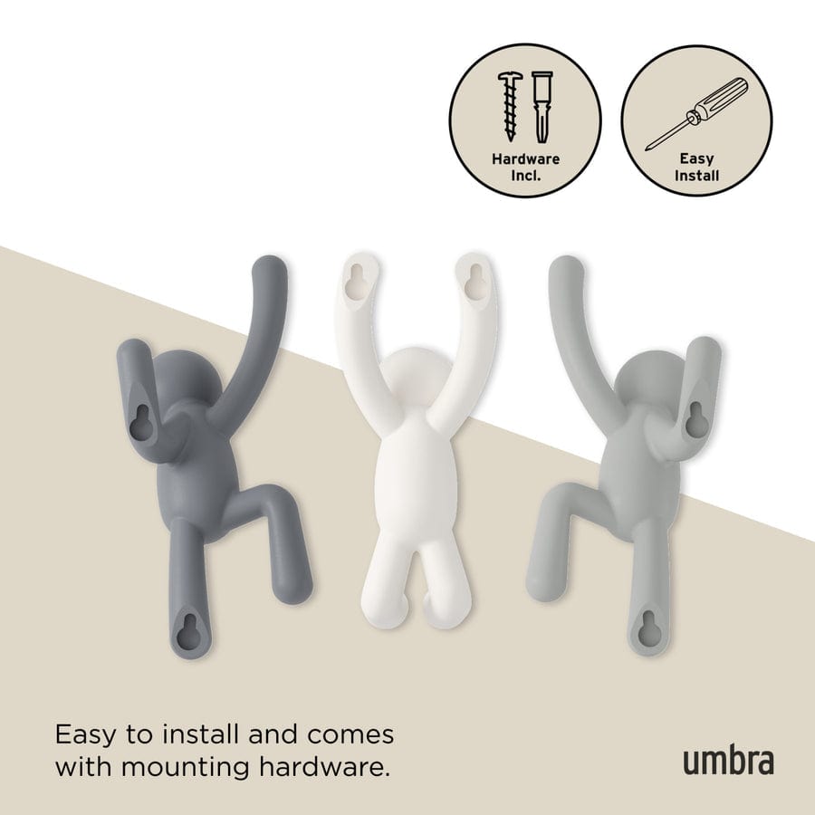 Umbra Paper Holder Umbra Buddy Wall Hooks Set Of 3 UMB318165023 (7881166422105)