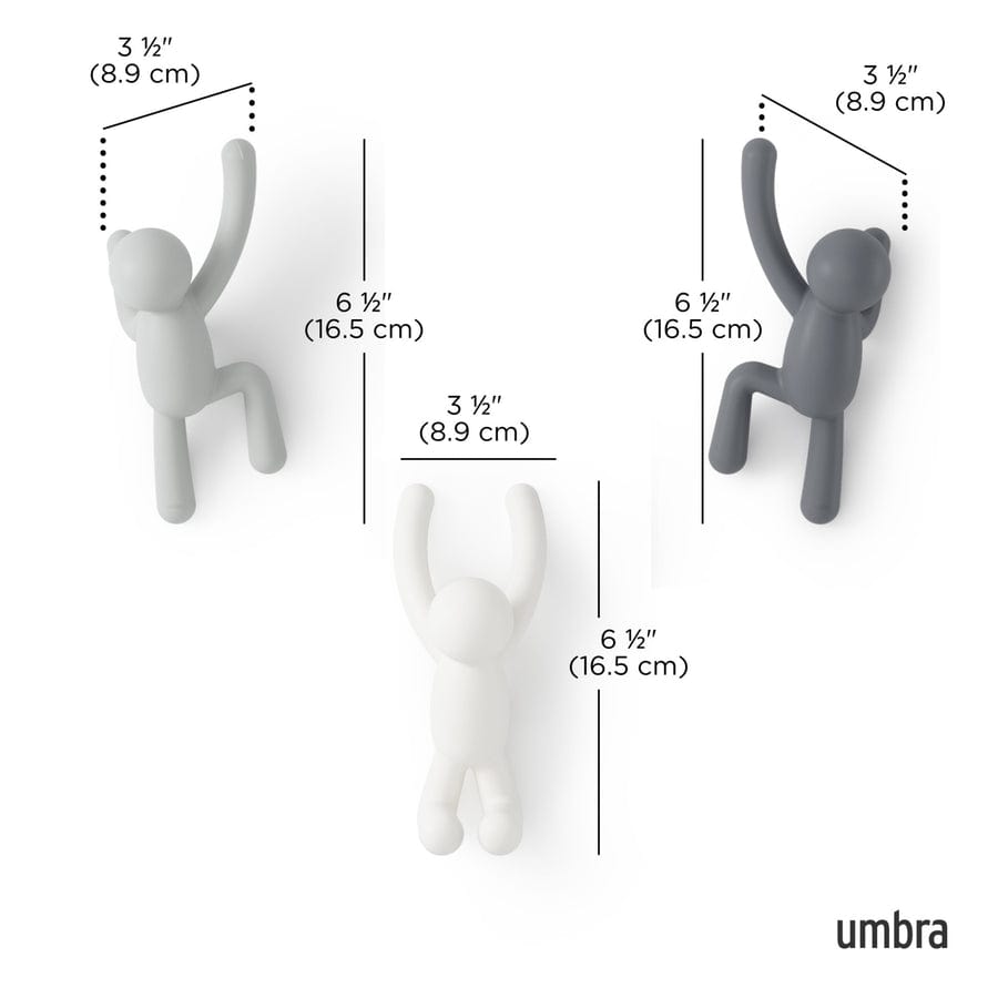 Umbra Paper Holder Umbra Buddy Wall Hooks Set Of 3 UMB318165023 (7881166422105)