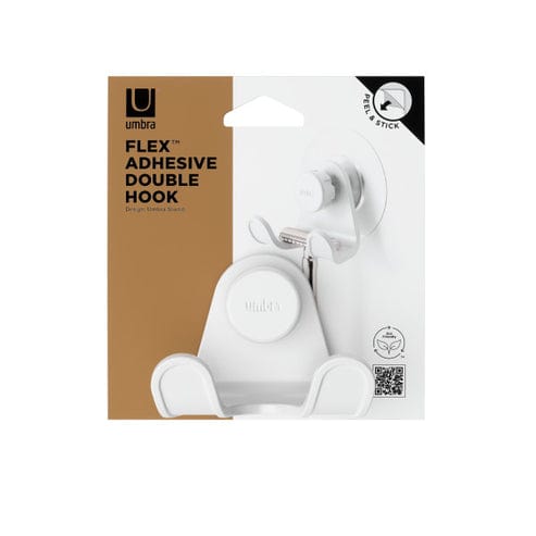 Umbra Paper Holder Umbra Flex Adhesive Double Hook White UMB1021302660