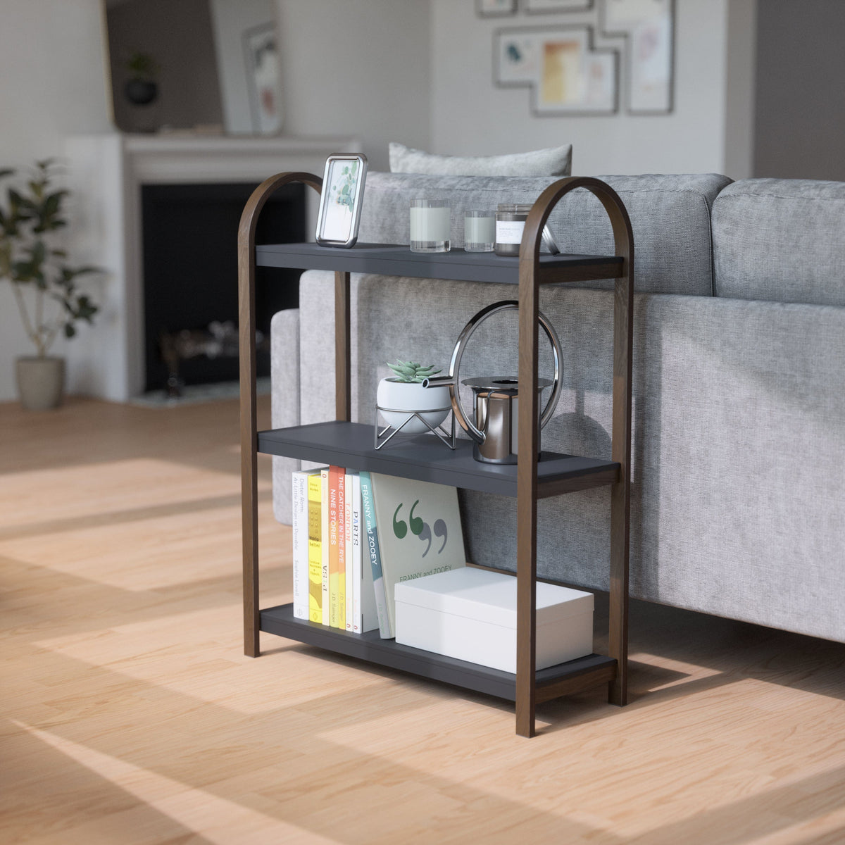 Umbra SERVING TRAY Umbra Bellwood Freestand Shelf 3 Tier Black & Waln UMB1016838048 (7398841974873)