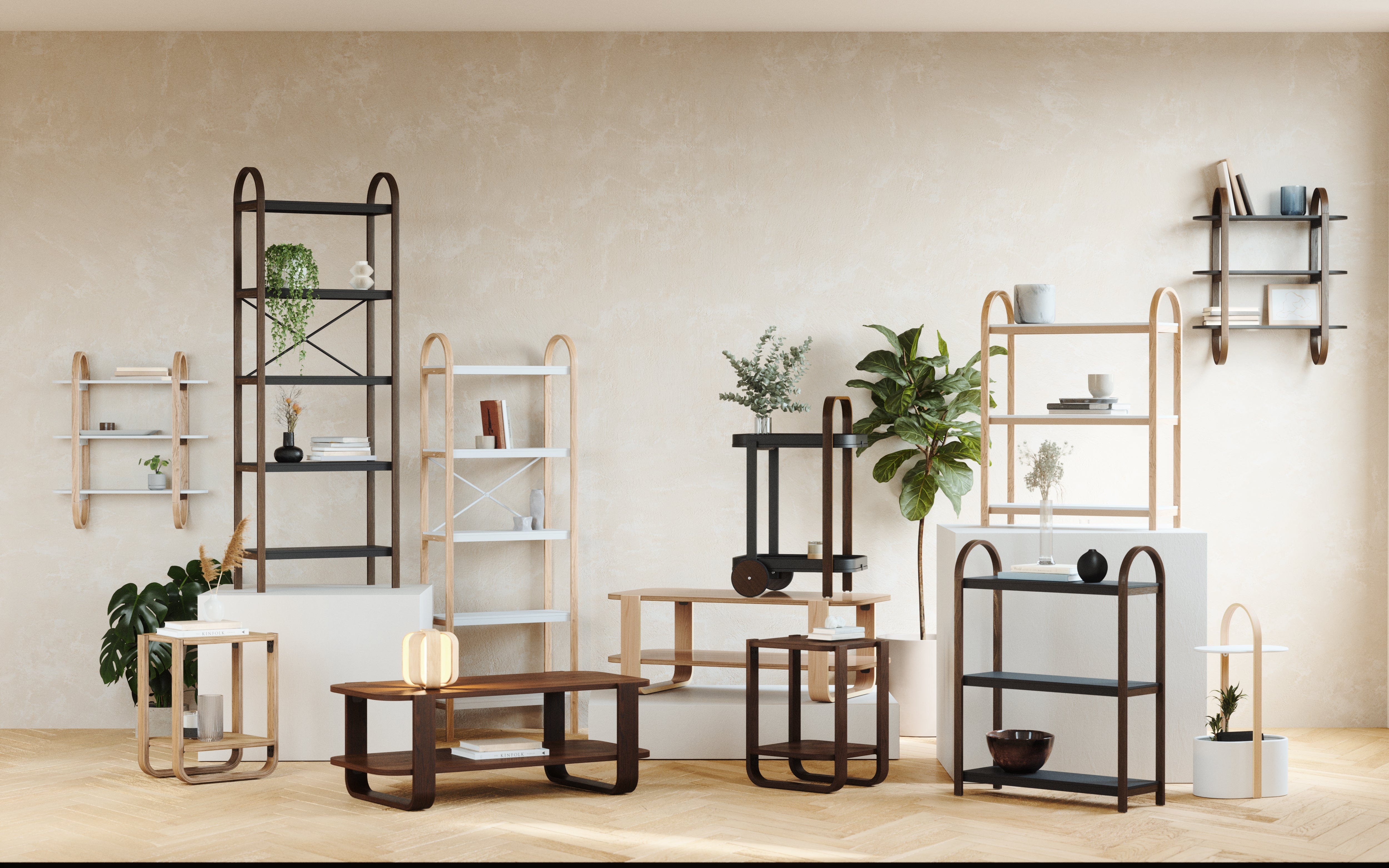 Umbra SERVING TRAY Umbra Bellwood Freestand Shelf 5 Tier White & Natural UMB1016840668 (7398844334169)