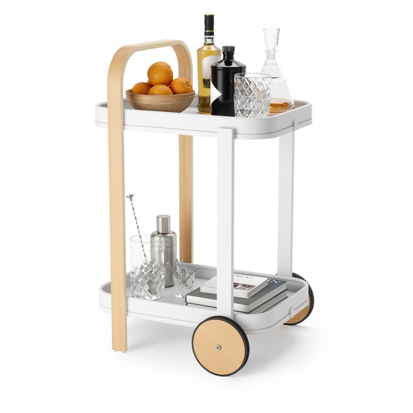 Umbra SERVING TRAY Umbra Bellwood Serving Cart White & Natural UMB1015392668 (7398676627545)