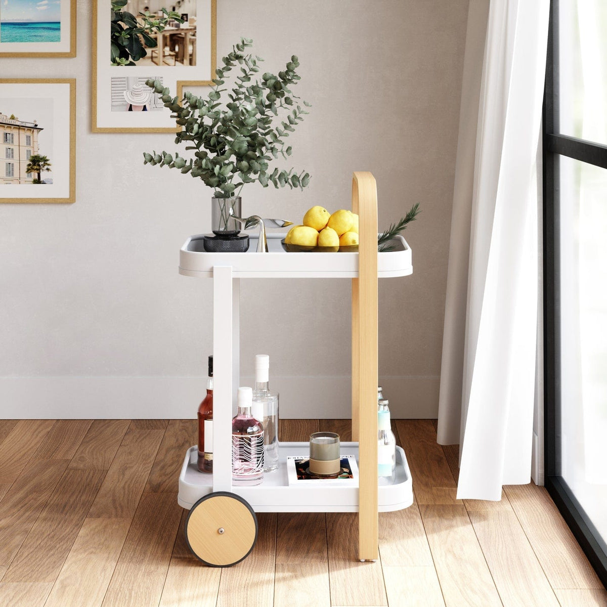 Umbra SERVING TRAY Umbra Bellwood Serving Cart White & Natural UMB1015392668 (7398676627545)