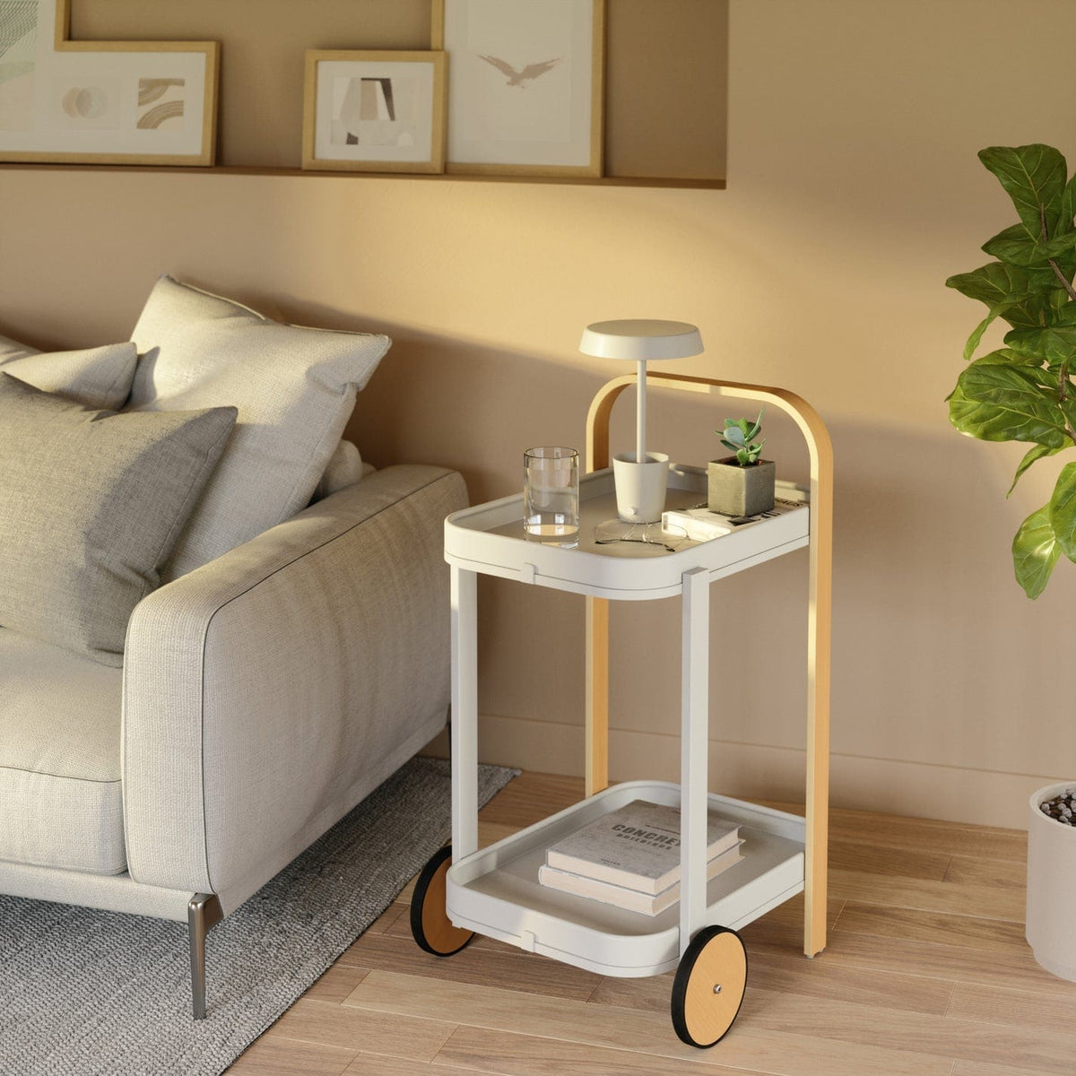Umbra SERVING TRAY Umbra Bellwood Serving Cart White & Natural UMB1015392668 (7398676627545)