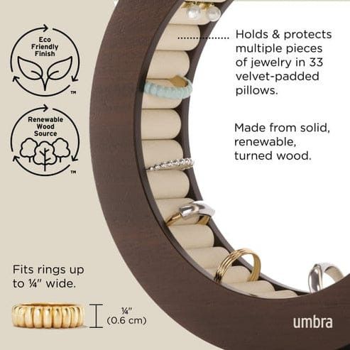 Umbra Storage Box Umbra Ferris Ring Holder Walnut UMB1021415656