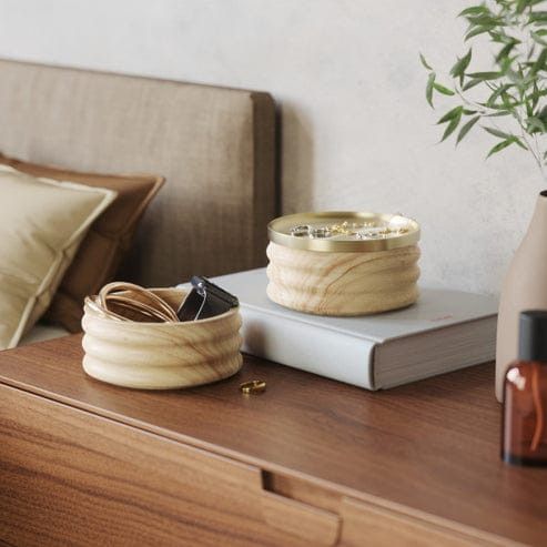 Umbra Storage Box Umbra Tesora Wood Storage Box Natural & Brass UMB10213981291