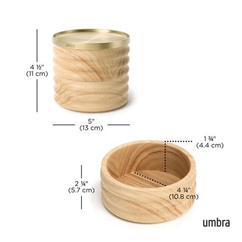 Umbra Storage Box Umbra Tesora Wood Storage Box Natural & Brass UMB10213981291