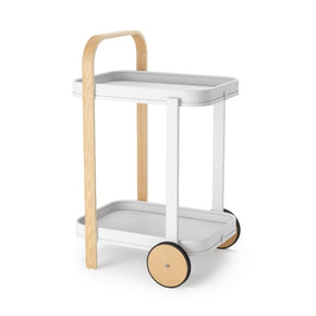 Umbra Tray Bamboo Umbra Bellwood Serving Cart White & Natural UMB1015392668 (7398676627545)