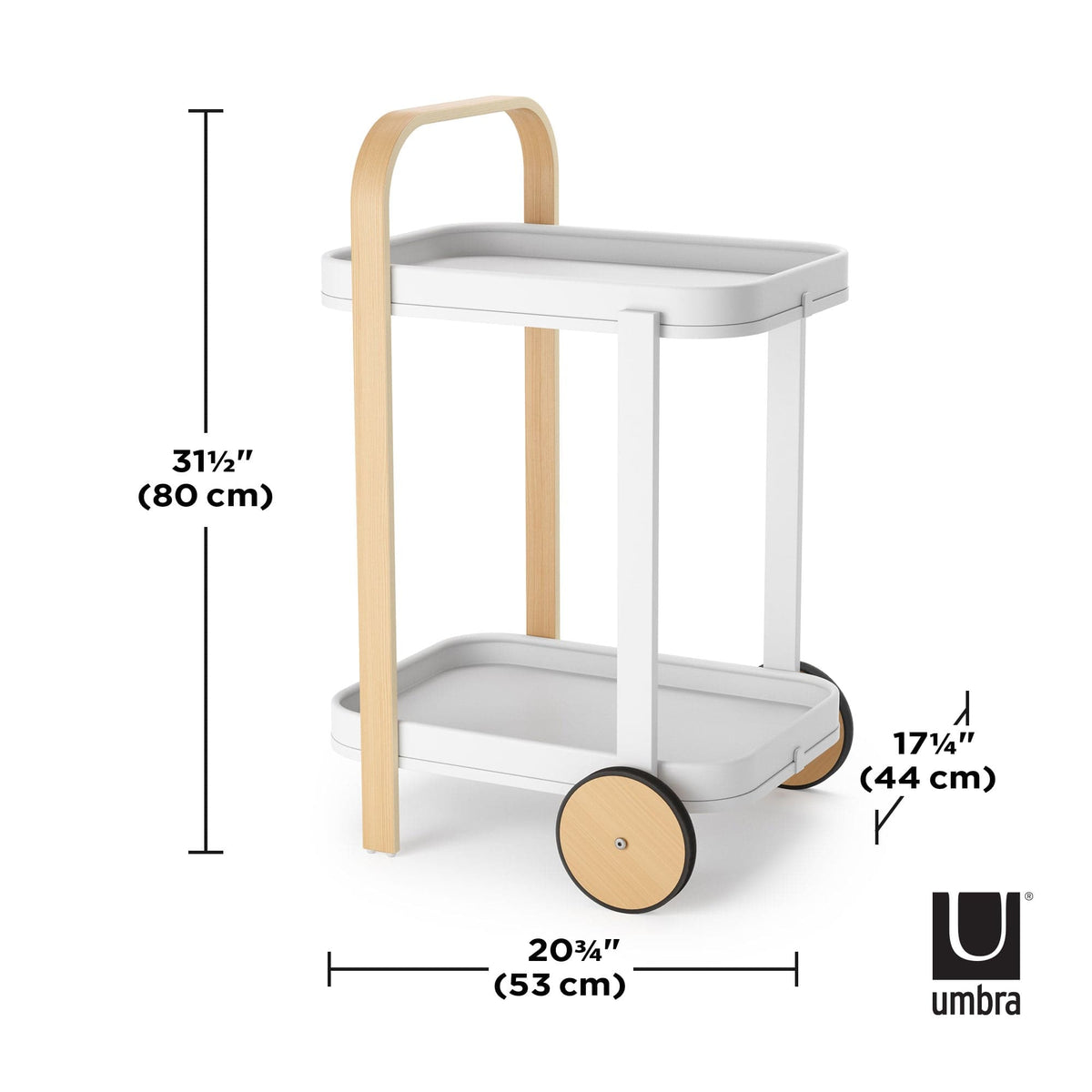 Umbra Tray Bamboo Umbra Bellwood Serving Cart White & Natural UMB1015392668 (7398676627545)