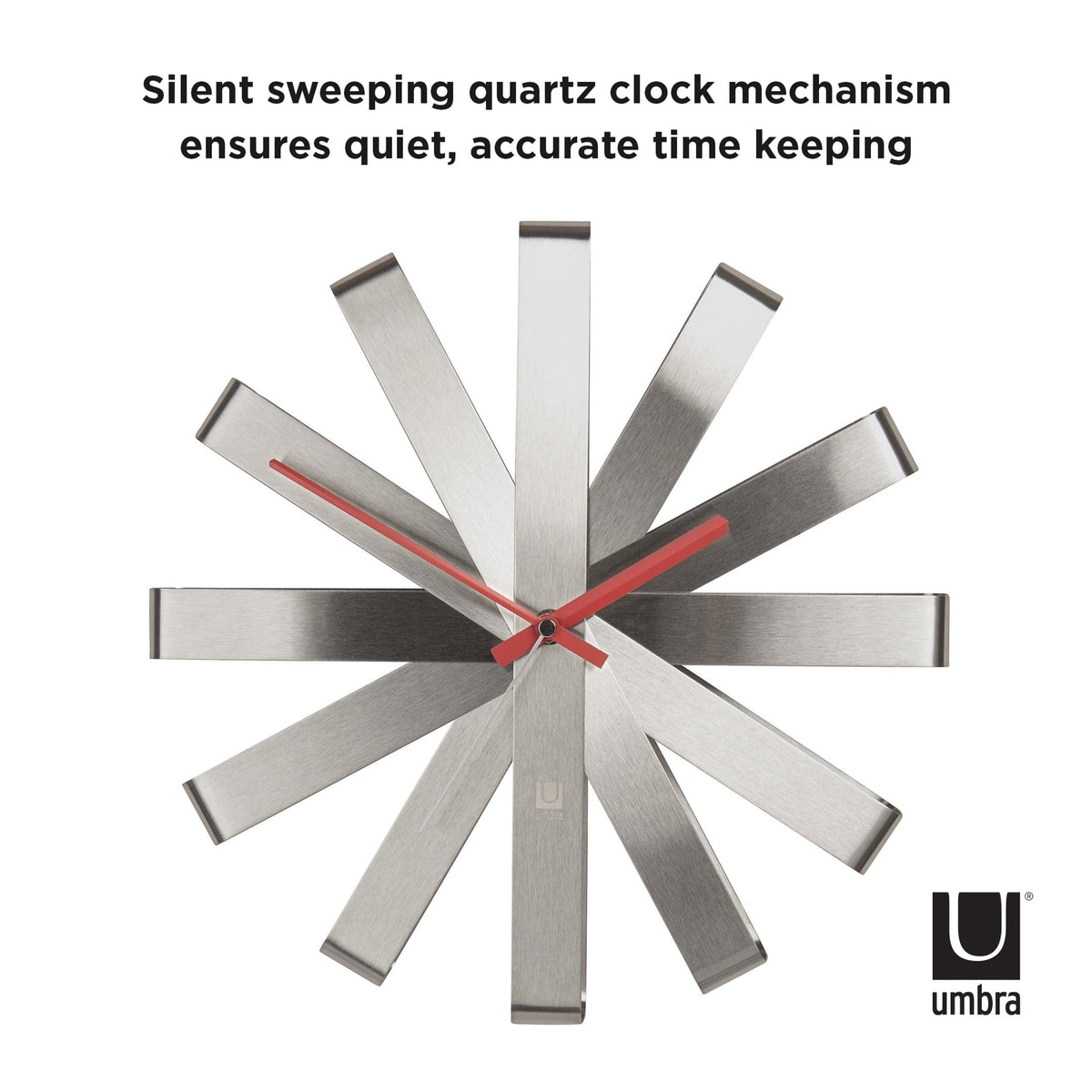 Umbra Wall Clocks Umbra Ribbon Clock 30cm Steel UMB118070590