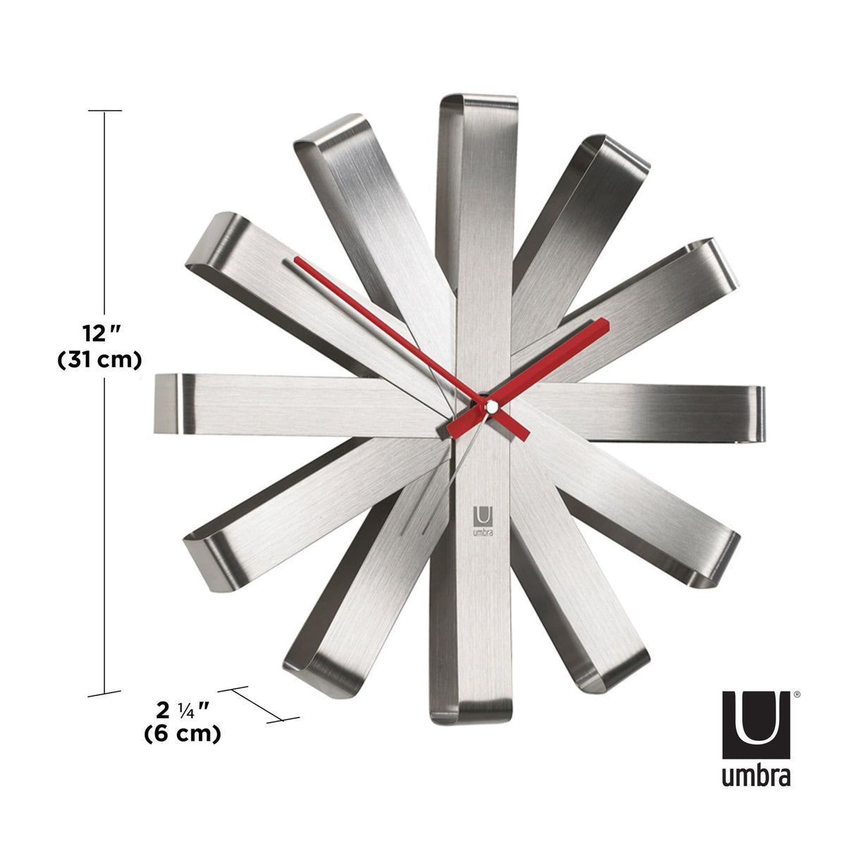 Umbra Wall Clocks Umbra Ribbon Clock 30cm Steel UMB118070590