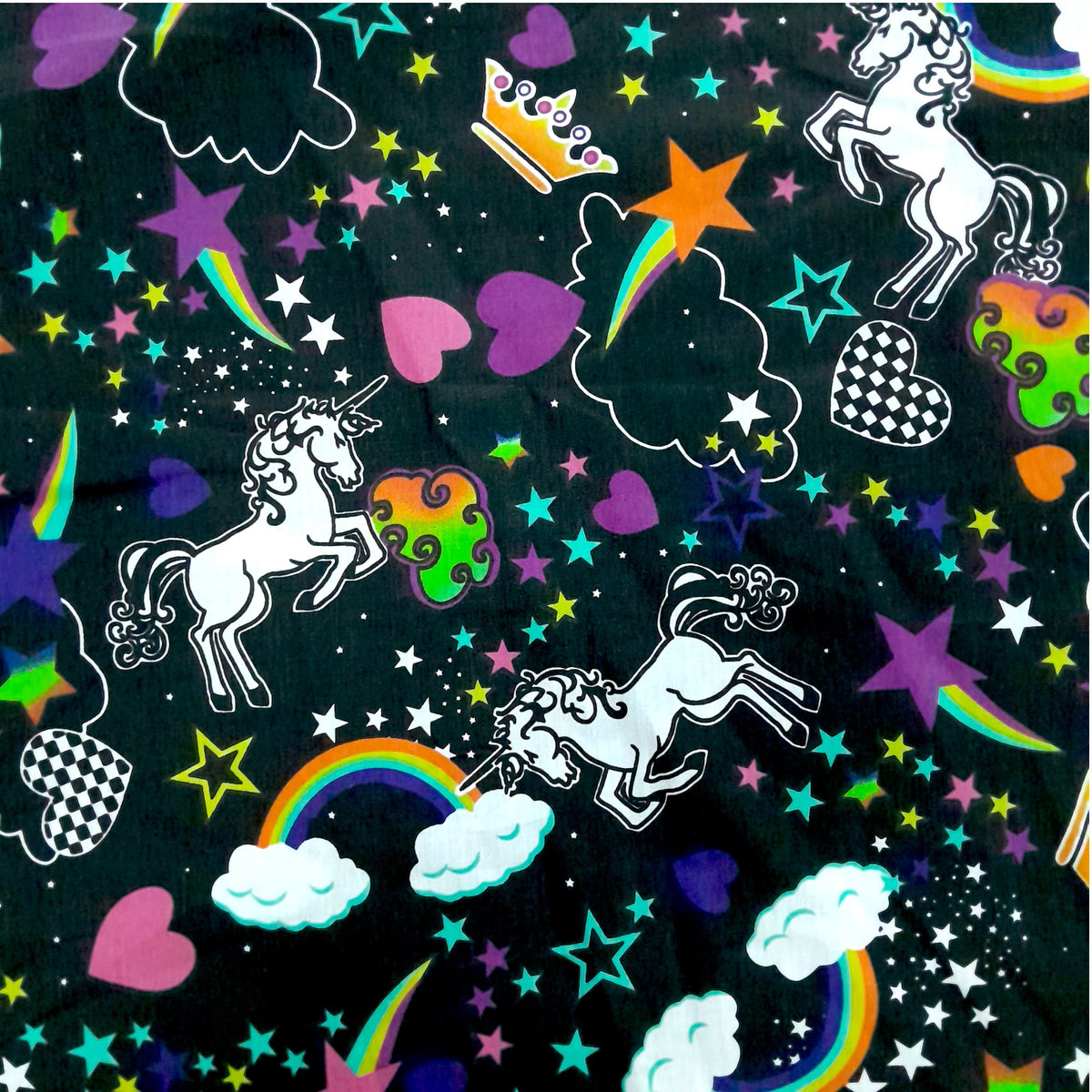PTD Poly Cotton Funky Unicorn Fabric  240 cm