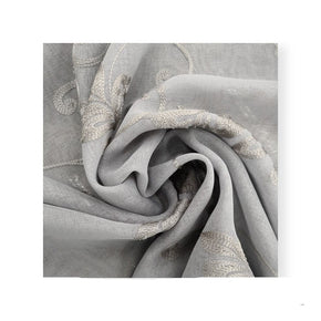 Unique Loom Lace & Voile Fabrics EMB Linen Voile D#1 Grey 65322 (7481413107801)
