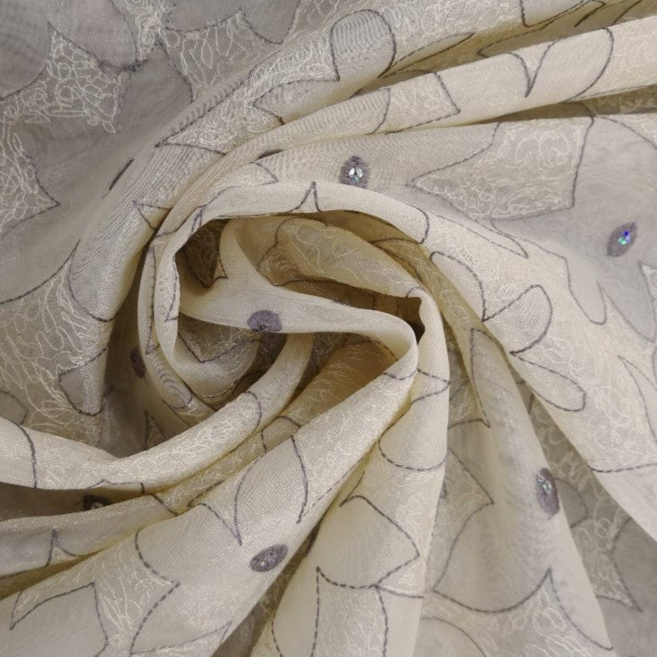 Unique Loom Lace & Voile Fabrics Narnia Cream/ECRU GFH003A (7483012710489)