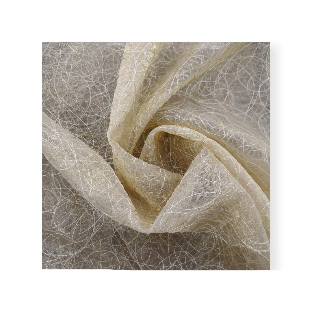 Unique Loom Lace & Voile Fabrics Voile Ostrich Cream GSD017B