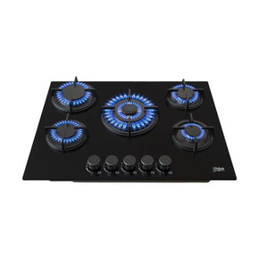 Univa Gas Hob Univa Black 5 Burner Gas on Glass Hob UGH750G (7487586959449)