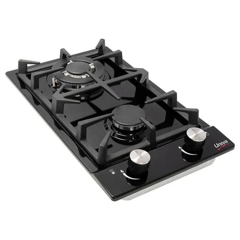 Univa Hobs Univa 30Cm 2 Black Burner Gas Stove UGH02B