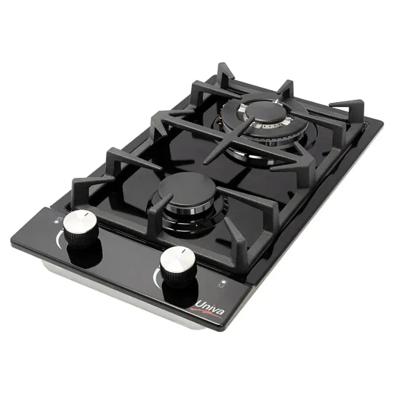 Univa Hobs Univa 30Cm 2 Black Burner Gas Stove UGH02B