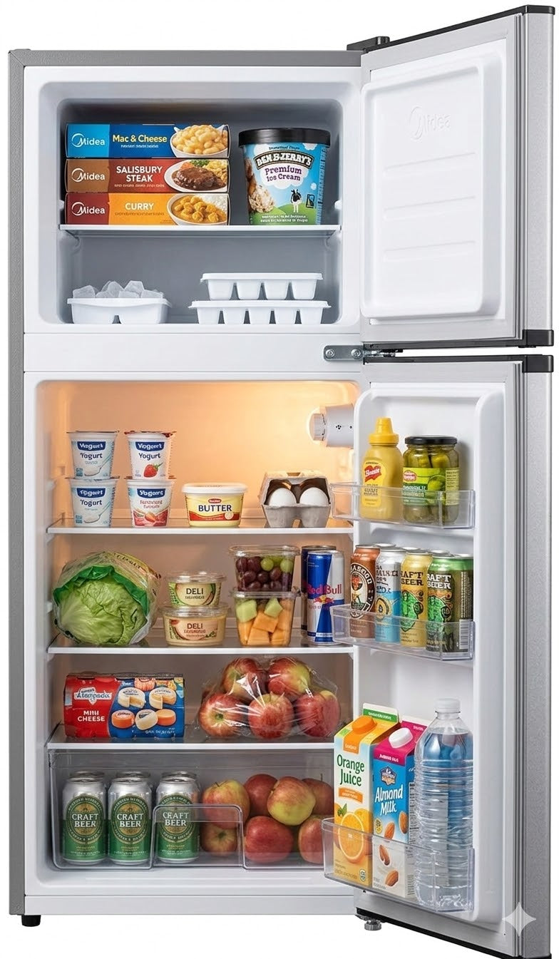 Midea Double Door Bar 87 L Compact Refrigerator  (Silver)
