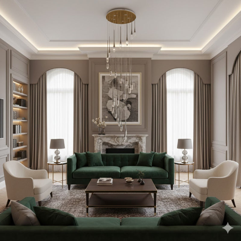 Chandelier LED Black DL6502