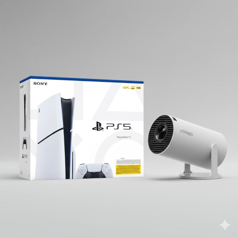 PS 5 Console Slim Disc Edition + HTPNEO H66 Projector (8045798424665)