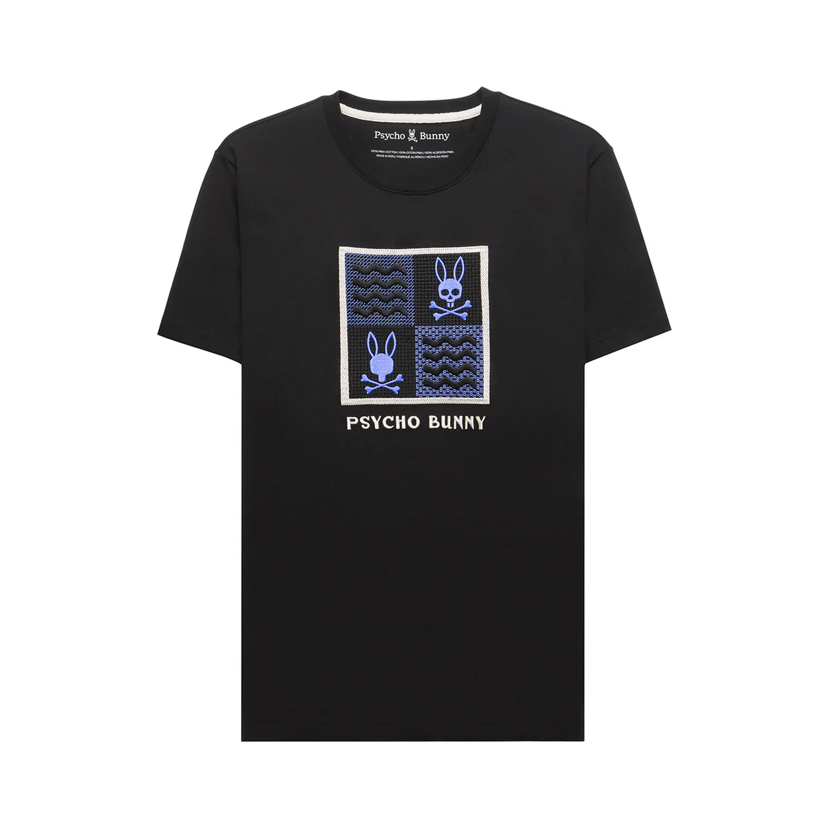 Psycho Bunny Mens Colin Graphic Tee-Black MT0200277.