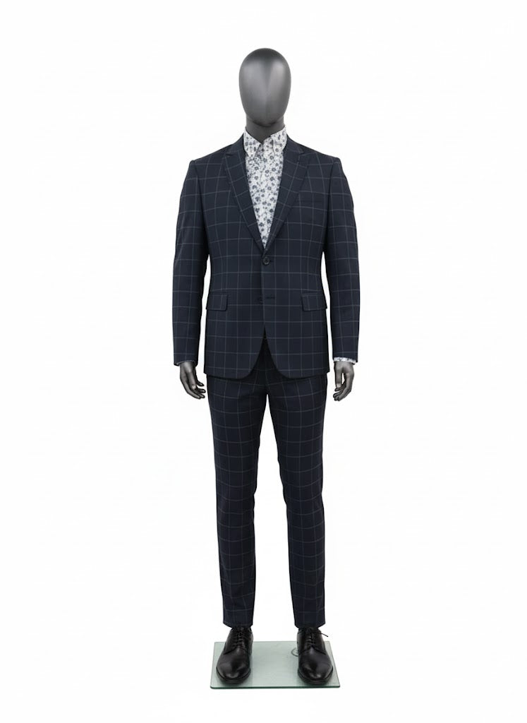 Mens Dbl Breast Suit checked Tuxedo