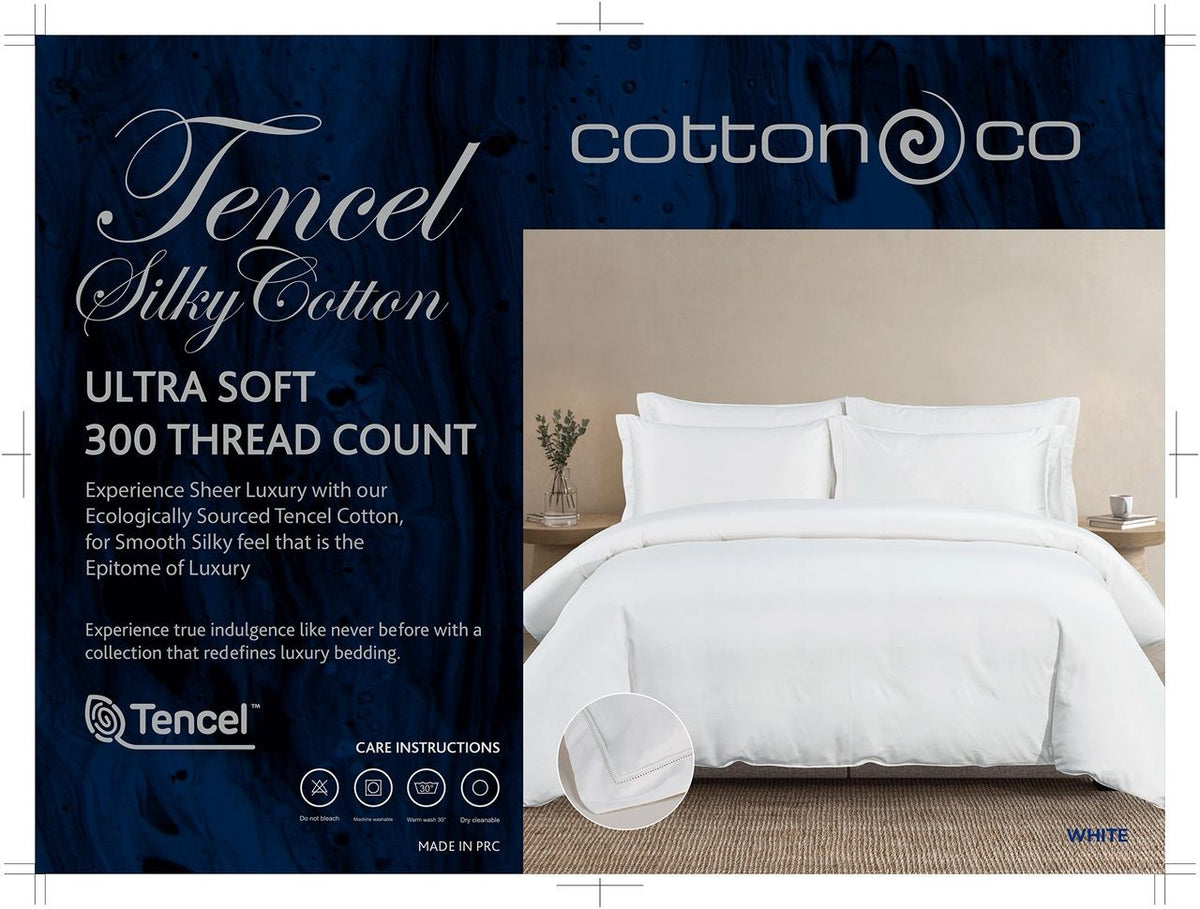 Cotton Co Ultra Soft 300 Thread Count Cream Duvet Cover Set