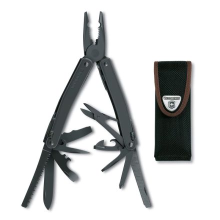 Victorinox Swiss Tool Spirit XBS Black Cap Crimper w/Black Nylon Pouch V3.0224.3CN.