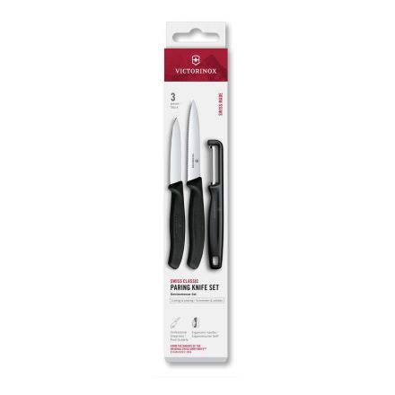 Victorinox Swiss Classic Paring Knife Set w/Iota Peeler, 3 Pieces Black V6.7113.33.