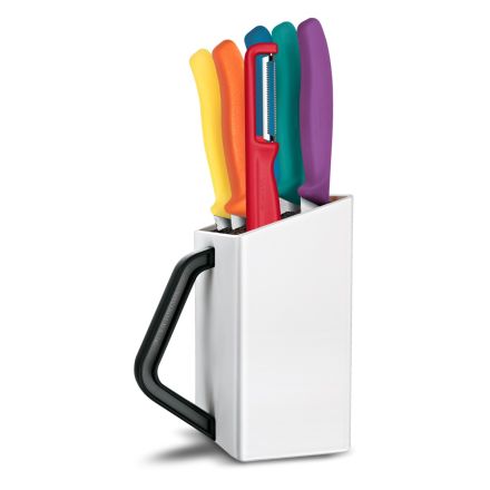 Victorinox Swiss Classic Utility Block With/Multi Colour Knives & Peeler 7 Pieces V6.7126.6C1.
