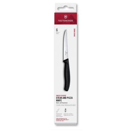 Victorinox Swiss Classic 6 Piece Steak Knife Set Serrated Pointed Black Box V6.7233.6 - MHC World